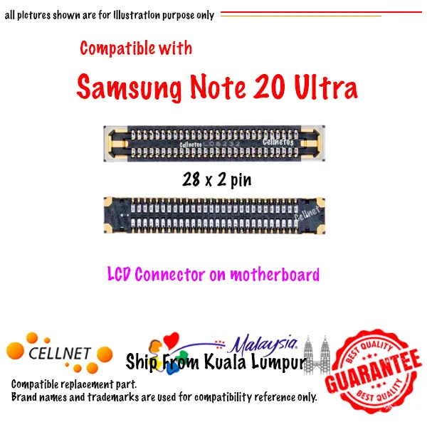 SAM Note 20 Ultra LCD FPC Connector 28x2 Pin