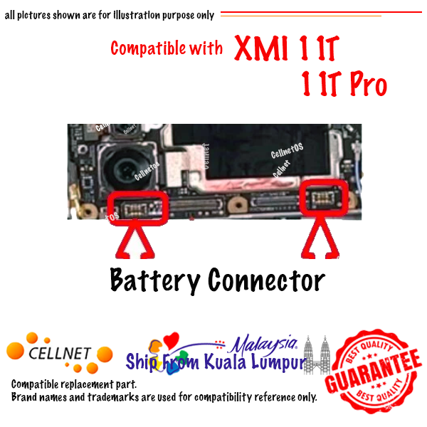 CON-XMI-11T-BT_2 XMI 11T Battery Connector Replacement Compatible with Xiaomi 11T / 11T Pro - Image 2