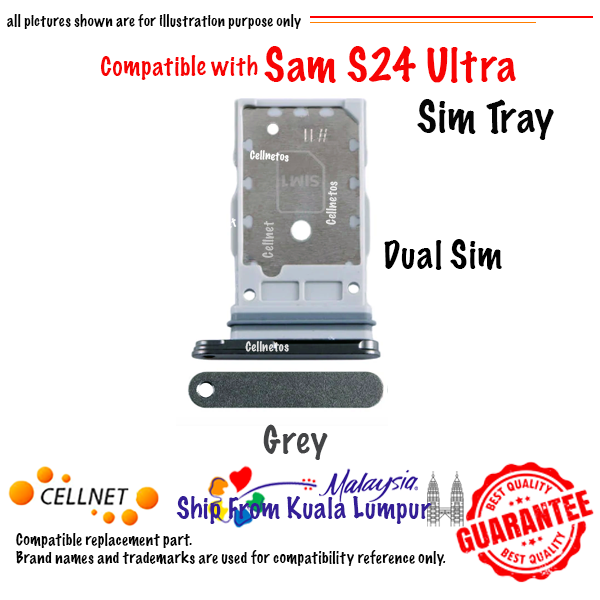 ST-SAM-S24-ULTRA-GREY-1 SAM S24 Ultra SIM Tray Replacement Compatible with Samsung S24 Ultra S928 - Image 3
