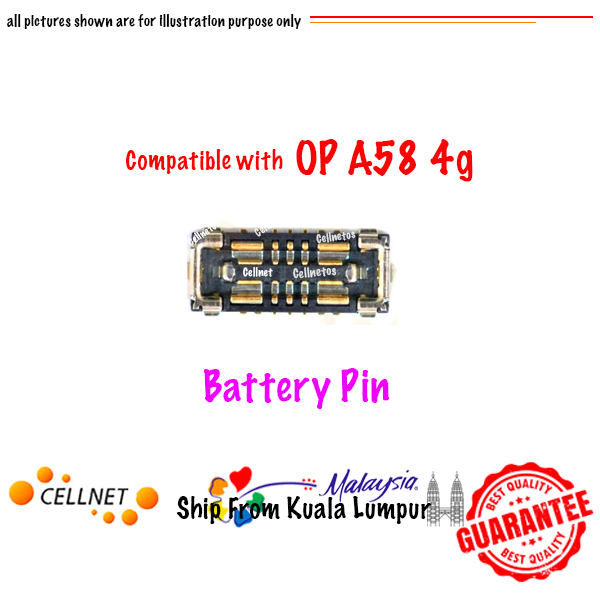 CON-OP-A58-4G-BT OP A58 4G Battery Connector Replacement Compatible with Oppo A58 4G - Image 1